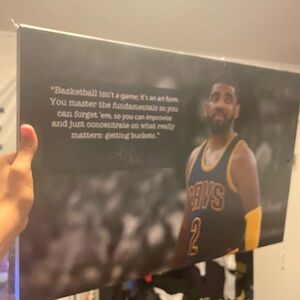 Autographed Kyrie Irving Cleveland Cavaliers canvas